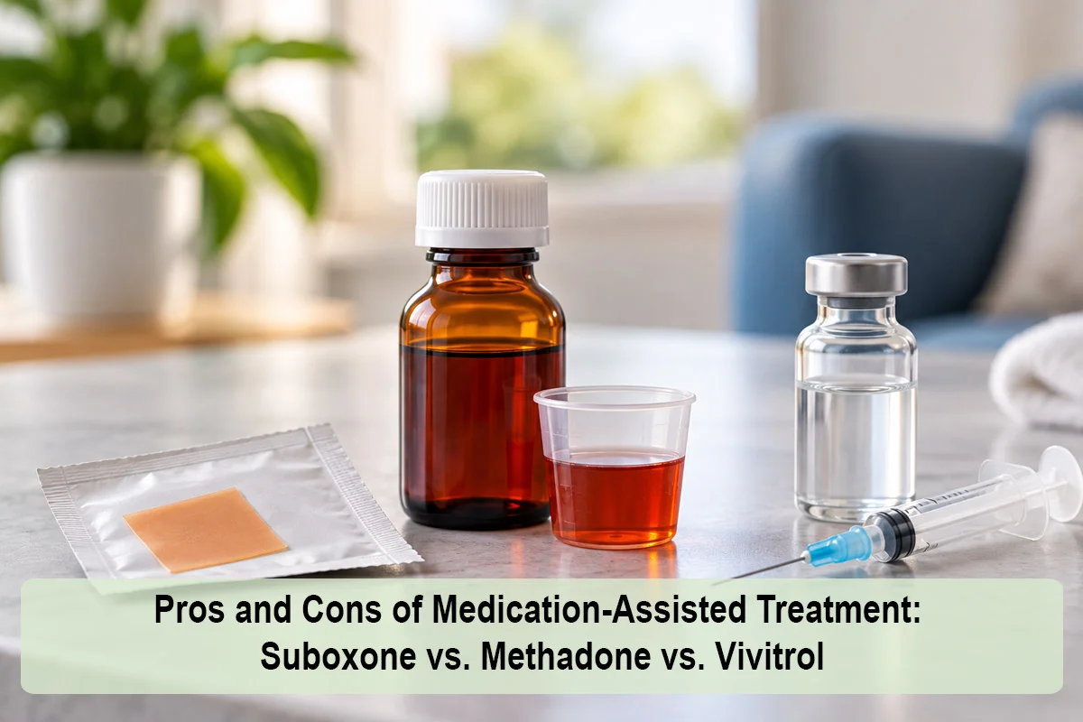 Pros and Cons of Medication-Assisted Treatment: Suboxone vs. Methadone vs. Vivitrol